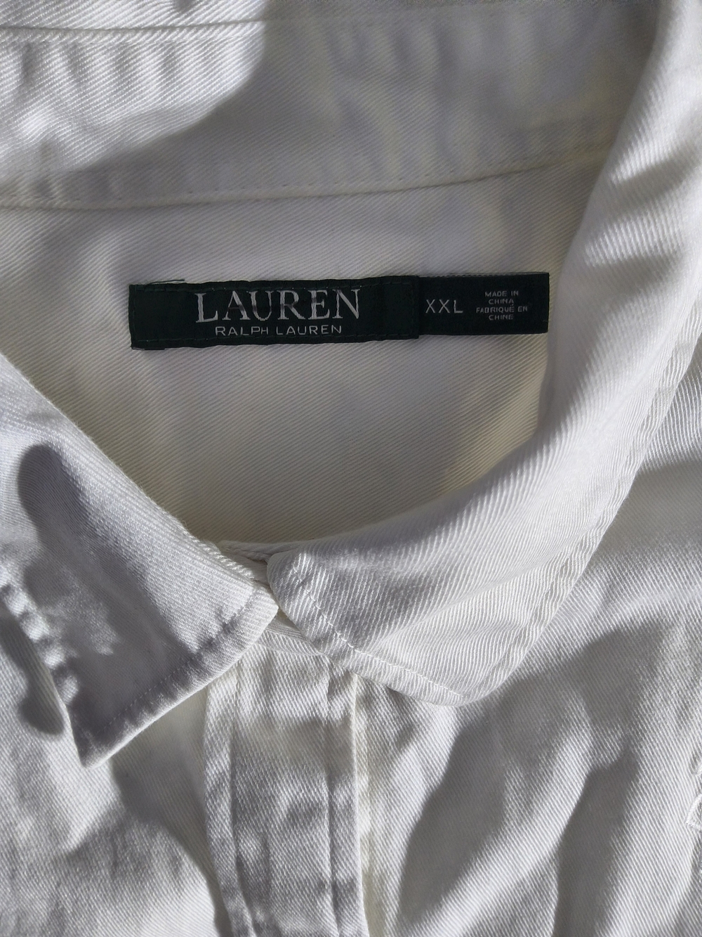 VTG Lauren Ralph Lauren Womens XXL White Button-Down Shirt Paisley Embroidery